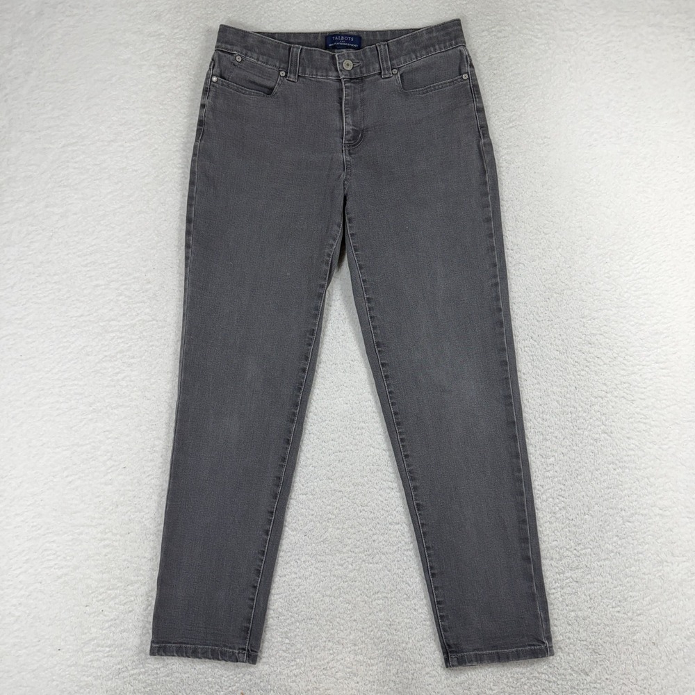 Talbots Simply Flattering 5 Pocket Mid Rise Gray Jegging Stretch Jeans 6 (30x28)